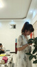 香影（xiangying）v領(lǐng)連衣裙女2025夏季新款泡泡袖絕美蝴蝶印花收腰顯瘦仙女裙 米色 M 曬單實拍圖