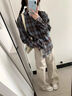 MMOPTOP日系格子襯衫秋季男潮流百搭寬松休閑襯衣外套MCS27藍色XL 曬單實拍圖