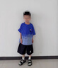 FIDQIOG國(guó)際品牌男童夏季套裝2025新款兒童短袖夏裝運(yùn)動(dòng)中大童衣服網(wǎng)紅帥氣童裝潮 克萊因藍(lán)色 130 cm 曬單實(shí)拍圖