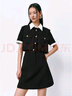 太平鳥女裝假兩件小香風(fēng)連衣裙夏撞色高級(jí)感時(shí)尚女千金風(fēng) 黑色 L 曬單實(shí)拍圖