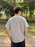 棉之雪美式華夫格亨利領(lǐng)重磅短袖t恤男夏季寬松潮流五分半袖高街體恤衫 灰色 L 【160CM-170CM】 曬單實(shí)拍圖