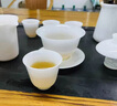 半苑香陳公端大師冰種玉瓷茶具套裝和田玉羊脂玉白瓷蓋碗茶壺茶杯茶洗 和田玉瓷12入蓋碗(禮盒裝) 15件 曬單實(shí)拍圖