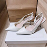 CHARLES&KEITH亮鉆鏈條腕帶尖頭高跟涼鞋女七夕禮物送女友CK1-60280436 Cream奶白色 38 曬單實(shí)拍圖