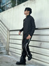 安德瑪（Under Armour）長袖T恤男士彈力打底衫半拉鏈立領(lǐng)速干健身服跑步運(yùn)動(dòng)上衣 黑色/指洞款/24600603-001 XL 曬單實(shí)拍圖