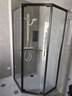 東鵬淋浴房鉆石型側(cè)移門阻尼緩沖淋浴隔斷玻璃門衛(wèi)生間干濕分離浴屏 阻尼900*1000|槍灰 標(biāo)高2000，含石基2050mm 曬單實(shí)拍圖