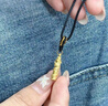 中國黃金（CHINA GOLD）足金神龍盤柱吊墜男款黃金本命年生肖龍項鏈情人節(jié)生日禮物送愛人 盤龍柱項鏈【黑繩紅珠】約0.3g 曬單實拍圖