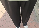 Naedol休閑褲直筒褲真絲褲子女2025新款寬松大碼百搭潮流媽媽裝桑蠶絲褲 黑色 薄款 XL 建議105-115斤 曬單實(shí)拍圖