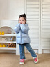 高梵兒童羽絨服黑金5.0鵝絨服男女童寶寶輕薄短款面包服保暖羽絨外套 YT海鹽藍 100 【充絨量76g】 曬單實拍圖