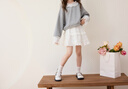 moonkids女童蛋糕裙2025夏季純棉裙子女孩芭蕾公主短裙兒童半身裙夏裝新款 4473白色蛋糕裙 120 cm 曬單實(shí)拍圖