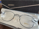 精工眼鏡框SEIKO男女款【約8克】超輕全框β鈦近視鏡架HO3097 49mm 173 黑框銀腿 單獨鏡框 曬單實(shí)拍圖