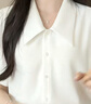 伯德小姐白色短袖雪紡襯衫女夏季職業(yè)面試穿搭上衣小個子正裝襯衣 曬單實拍圖