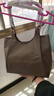 紅谷女包單肩包新款頭層牛皮小眾托特包通勤手提包女生日禮物 茶棕綠 曬單實(shí)拍圖