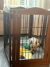 unipaws狗圍欄寵物柵欄室內可折疊籠子大中小型犬自由拼接伸縮狗屋房子 胡桃色6片帶門圍欄（含支撐腳） 曬單實拍圖