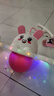 申沃跳跳球兒童彈力平衡球發(fā)閃光帶燈運動(dòng)青蛙彈跳桿長(cháng)高神器材蹦蹦球 炫酷發(fā)光音樂(lè )款【小粉兔】配氣筒 曬單實(shí)拍圖