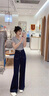 IEF/愛依服長褲2025春夏新款港式復(fù)古休閑通勤百搭顯瘦牛仔闊腿褲 牛仔深藍(lán) M 曬單實(shí)拍圖