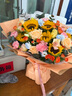 愛里畢業(yè)季鮮花同城配送向日葵花束生日鮮花見面花送女士禮物花店送花 升級【共占春風】6朵向日葵配香檳洋桔梗橙芭比混搭 曬單實拍圖