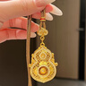 BUKKEHAVE金包銀人生四美葫蘆吊墜女福祿壽喜項(xiàng)鏈古法鏤空花絲掛墜毛衣鏈 總重約14g表面含J約1.2高49mm寬3 (備) 曬單實(shí)拍圖