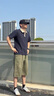 安初夏純棉短褲男2025夏季新款美式潮牌寬松闊腿中褲夏天透氣工裝七分褲 D5018軍綠 XL 【130-145斤】 曬單實(shí)拍圖
