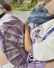 FIDQIOG國際品牌女童庫洛米夏裝洋裝2025新款夏季兒童短袖兩件套女孩jk套裝裙子 紫色+包 120 cm:建議身高111-120 曬單實(shí)拍圖