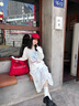 微透防曬罩衫長袖t恤女2025新款夏季薄款百合印花寬松韓版上衣服 白色 M 曬單實拍圖