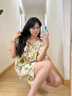 族瑪士親膚純棉睡衣女2025新款夏天全棉薄短袖短褲可外穿家居服夏季套裝 S85208#中袖短褲-油畫(huà)彩盤(pán) M 【建議105-125斤穿】尺碼偏大 曬單實(shí)拍圖