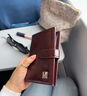 斐月伽 護照夾錢包證件包卡包一體旅行證件護照夾保護套收納皮質(zhì)護照包 咖啡色 曬單實拍圖