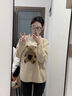 紀(jì)柏毛衣女2025年新款秋冬保暖針織衫上衣小個(gè)子女寬松冬季內(nèi)搭套頭 杏色 厚款 2XL 建議【130-140斤】 曬單實(shí)拍圖