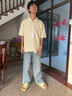 gxg.jeans男裝  藍色簡(jiǎn)約休閑美式寬松牛仔長(cháng)褲男士 25年夏新品 藍色 S (165) -29碼 曬單實(shí)拍圖