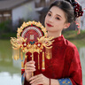 雙面團(tuán)扇新娘結(jié)婚禮物手工成品出嫁秀禾喜扇diy材料包高級(jí)手捧花 雙色扇【材料包】 曬單實(shí)拍圖