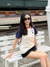 G.DUCKKIDS小黃鴨童裝親子裝一家三口短袖T恤全家服拍照沙灘親子外出服夏裝 藍杏拼 90 尺碼建議1~2歲 曬單實拍圖