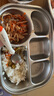 美廚（maxcook）316L不銹鋼飯盒分格餐盤 微波爐飯盒學(xué)生飯盒5格帶蓋綠龍MCFT9460 曬單實拍圖