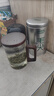 萬(wàn)家全雙層玻璃杯男耐熱防燙帶把帶手柄商務(wù)辦公玻璃水杯過(guò)濾茶木柄杯子 木柄茶水分離杯透明款400ml 曬單實(shí)拍圖
