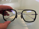 蔡司（ZEISS） 鏡片可選鋼鐵俠眼鏡變色近視防藍(lán)光防霧護(hù)目復(fù)古方框唐尼眼鏡框 黑銀框-無(wú)色防藍(lán)光（唐尼同款） 曬單實(shí)拍圖