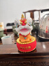 赟婭國潮醒獅招財茶寵文創(chuàng)工藝品桌面擺件喬遷開業(yè)生日禮物高檔伴手禮 醒獅-紅頭+底座【橙色禮盒】 曬單實拍圖