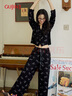 古今（GUJIN）春夏新品睡衣女家居服睡褲仿棉仿莫代爾開衫短款純欲韓開衫套裝XL 曬單實(shí)拍圖
