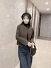 羅蒙（ROMON）外套女法式小香風(fēng)優(yōu)雅短款2025秋冬季新款高級(jí)感優(yōu)雅小個(gè)子上衣服 燕麥色 M  （90-110斤） 曬單實(shí)拍圖