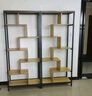 隔斷置物架屏風(fēng)辦公室客廳鐵藝現(xiàn)代玄關(guān)裝飾柜展示架花架多陳列架 黑架+淺胡桃色 7層：長(zhǎng)120寬34高190 曬單實(shí)拍圖