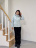 波司登（BOSIDENG）25新款90鵝絨輕薄羽絨服女短款菱格紋連帽保暖內(nèi)膽外套B250131028 日曜藍5943-淺春色 XS 155/80A 90斤-100斤 曬單實拍圖
