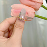 老廟黃金戒指足金素圈實(shí)心戒指磨砂可疊戴送女友老婆生日情人節禮物 素圈方形戒指15#/約0.9g 曬單實(shí)拍圖