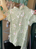 巴厘小豬女童短袖連衣裙夏季薄款小女孩公主裙兒童國風(fēng)衣服夏 綠底小鴨 90 cm 曬單實(shí)拍圖