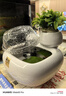 陶瓷小型噴泉流水器家居招財(cái)流水?dāng)[件循環(huán)水風(fēng)水輪辦公室桌面禮品 招財(cái)進(jìn)寶+帶花缸方款+白色 曬單實(shí)拍圖