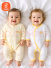 貝瑞加（Babyprints）嬰兒半背衣2件裝長袖純棉寶寶上衣護肚和尚服家居內(nèi)衣 白熊綠點52 曬單實拍圖
