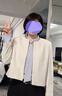 朗姿三醋酸小香風2025年夏季新款法式氣質(zhì)高級感黑色短款外套上衣 米白色 L 曬單實拍圖