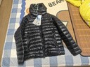 天石鵝鎧甲800蓬白鵝絨羽絨服男士短款連帽輕量排骨服2.0版G419G422 黑色 男款2.0升級 L 曬單實(shí)拍圖