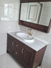 拜倫皇廷新中式浴室柜組合巖板洗手洗臉盆柜落地橡木洗漱臺一體盆柜衛浴柜 120cm+智能鏡柜+巖板陶瓷盆 曬單實(shí)拍圖