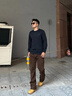 安踏衛(wèi)衣男秋季運動衣服長袖t恤男裝2025新款休閑圓領(lǐng)寬松套頭打底衫 基礎(chǔ)黑 L /175 適合120-140斤 曬單實拍圖