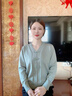 恰凡（QIAFAN）中年媽媽秋裝針織衫2025新款毛衣洋氣中老年人春秋上衣服打底小衫 淺綠色 2XL 曬單實拍圖