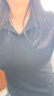 浪莎短袖t恤女夏款純欲風簡約純色百搭polo衫修身顯瘦弧形下擺上衣 曬單實拍圖