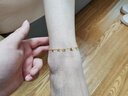 周六福黃18K金腳鏈女款 花貝彩金腳鏈 KH081152 21+2cm 七夕情人節(jié)禮物 曬單實(shí)拍圖