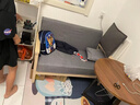 圣多堡原木風(fēng)實(shí)木沙發(fā)客廳小戶型臥室布藝沙發(fā)出租房民宿公寓小沙發(fā) 深灰色-帶抱枕（布套可拆洗） 三人位 152cm *62*72 帶三個(gè)抱枕 曬單實(shí)拍圖
